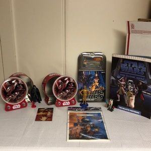 Star Wars 10 Pc Lot: Art, Party, Craft, Collectible Figures, Book, Game